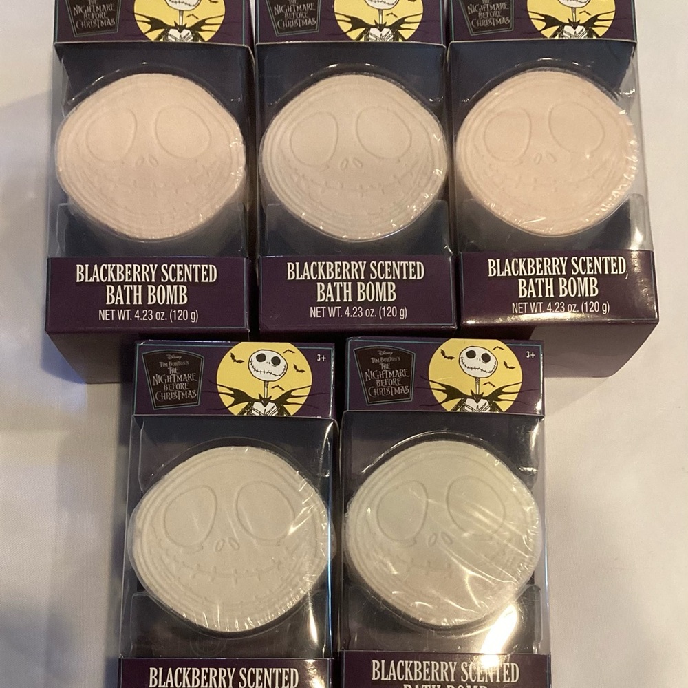 Lot Of 5 Disney Nightmare Before Christmas Blackberry Scented Bath Bombs, New